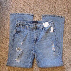NWT Aeropostale High Rise Flare 14 Stretch Jeans Distressed Tattered